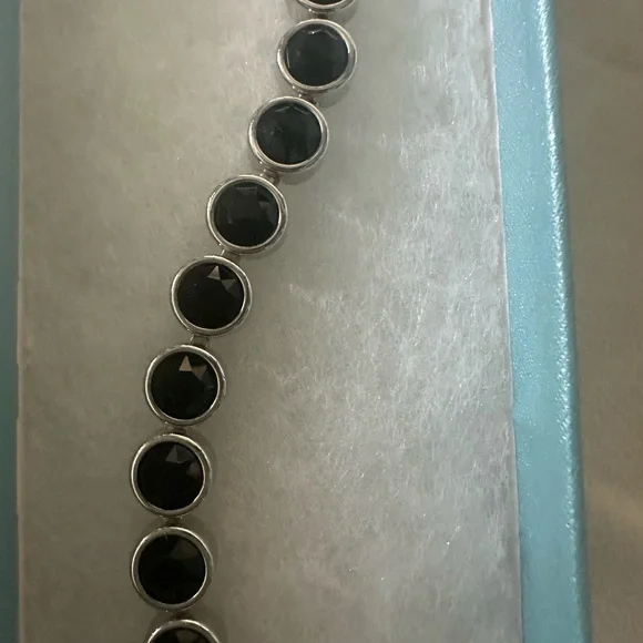 Touchstone Crystal Black and Silver Bracelet with Polished Beads - Picture 2 of 5